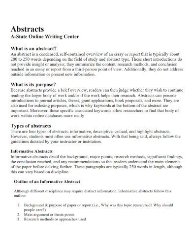 Afbeeldingsresultaten voor Research Report Abstract Example