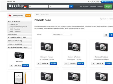 Electronic Items. Website Using Bootstrap に対する画像結果