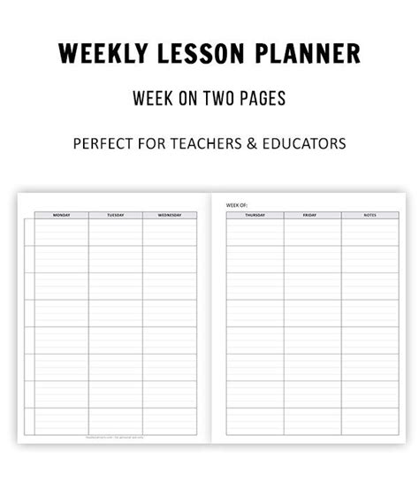 Image result for Weekly Lesson Planner Template