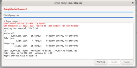 Toradh íomhá ar GUI Rsync Mac