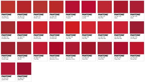 Image result for Pantone Red Color Chart
