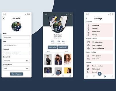 Toradh íomhá ar Facebook User Profile UI Design