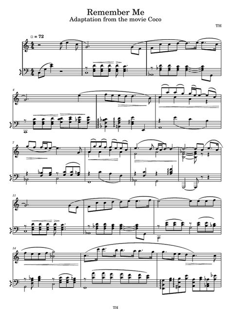 Coco Remember Me Music Notes に対する画像結果