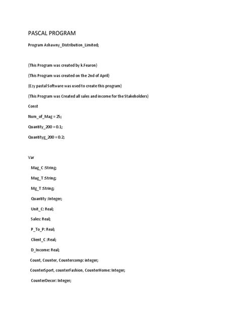 Image result for Programme Pascal