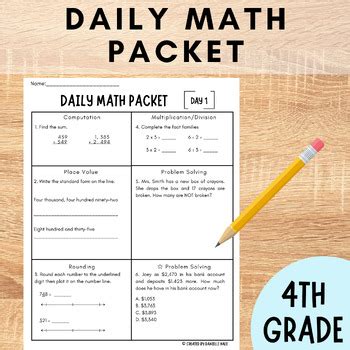 Image result for 4th Grade Math Prombles Packet