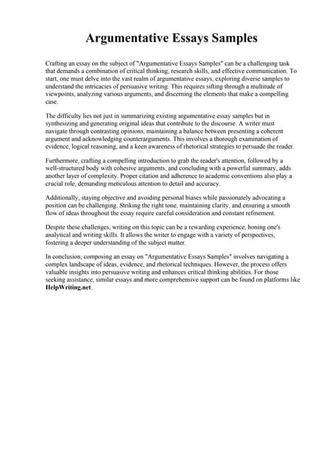 Good Argumentative Essay Examples に対する画像結果
