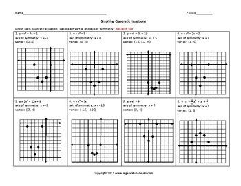 Image result for Graphing Quadratic Equations Worksheet