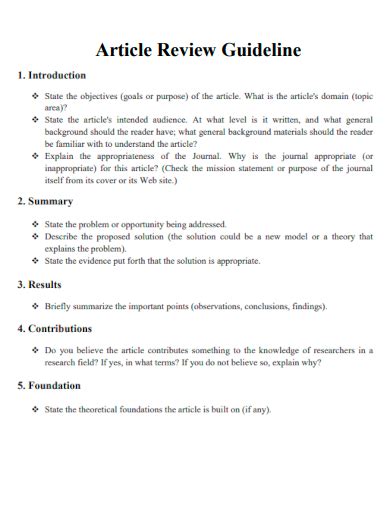 Image result for Article Review Example