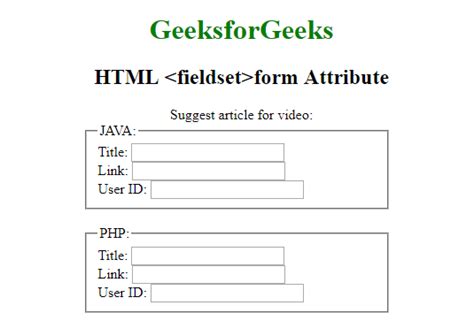 Image result for Field Set Tag HTML