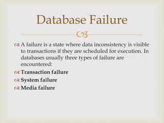 Image result for Types of Database Failure