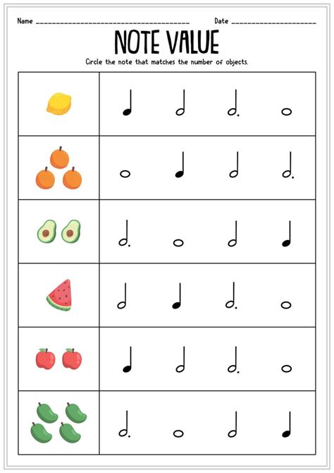 Image result for Music Note Values Worksheet Piterest