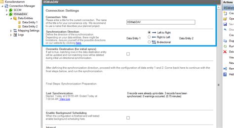 IIS Connection に対する画像結果