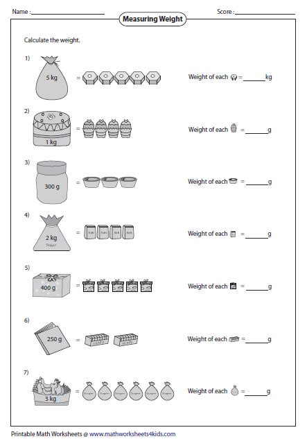 Afbeeldingsresultaten voor Maths Genie Weight Comparison Worksheet