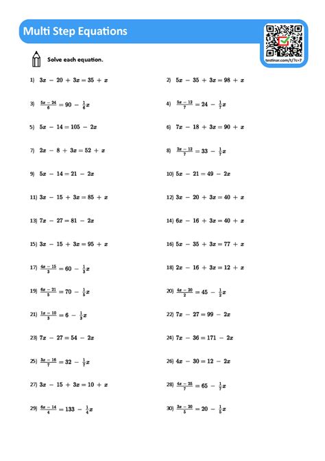 Afbeeldingsresultaten voor Math Multi-Step Equations Problems