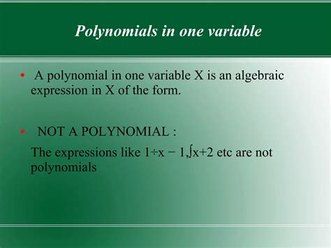 Image result for Best Example of Polynomial in One Variable