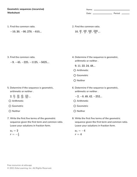 Arithmetic Sequence Word Problems Worksheet に対する画像結果