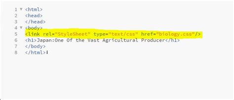 Toradh íomhá ar CSS File Link to Htmlfile