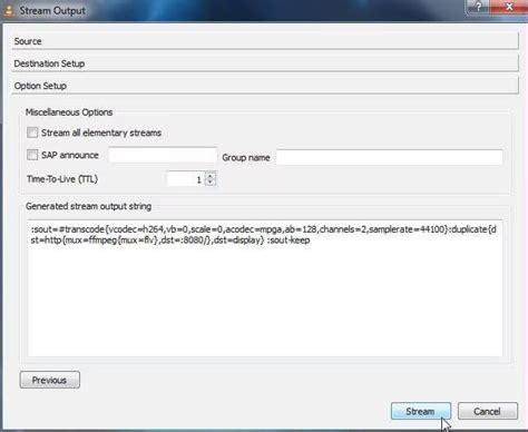 Toradh íomhá ar Stream Video VLC Mac