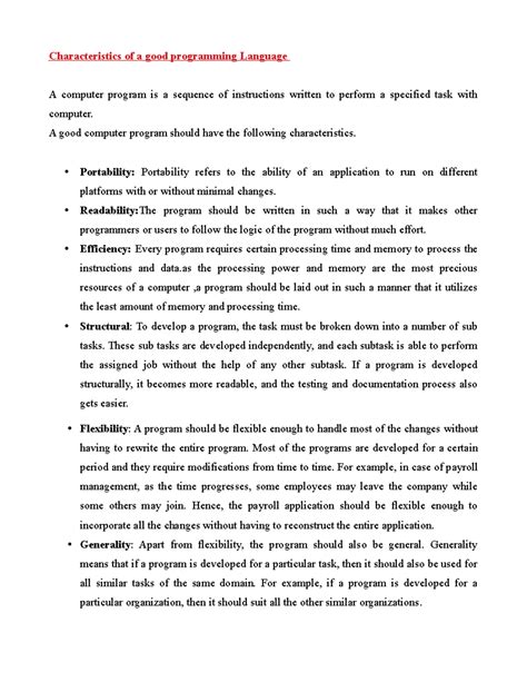 Image result for Characteristics of Good Programming Language