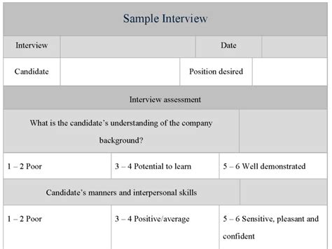 Image result for Simple Interview Questions Form