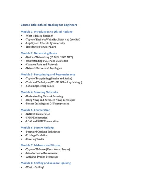 Image result for Ethical Hacking Syllabus