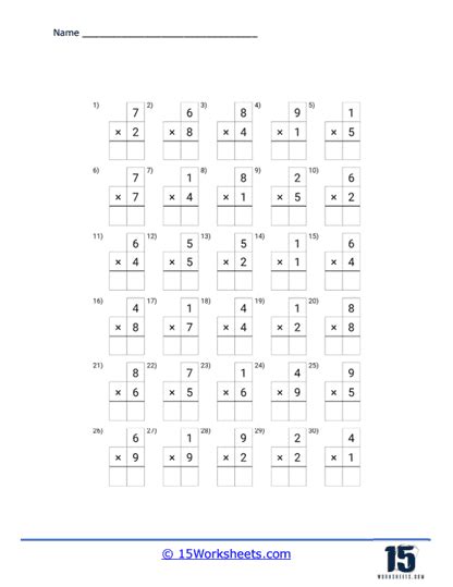 Image result for PDF Worksheet On Multiplication Single Digit