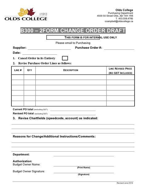 Image result for PDF Change Order Form