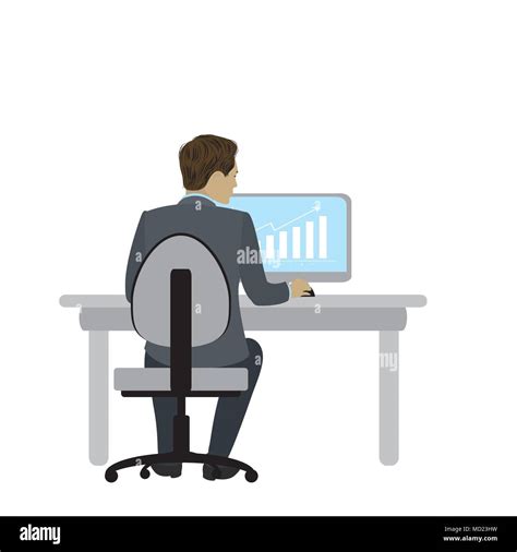 Image result for Desk with Computer Cartoon Back View