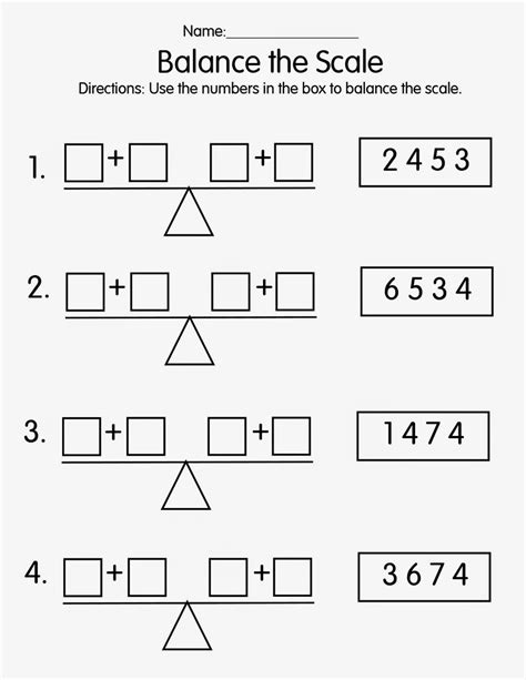Afbeeldingsresultaten voor Balance Scale Math Worksheets