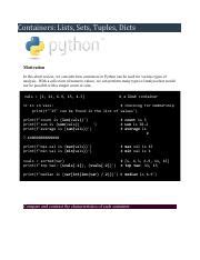Image result for Python Containers Methods