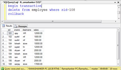 Image result for RollBack Command in SQL