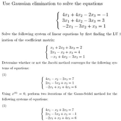 Toradh íomhá ar Calculating Gaussian Elimination