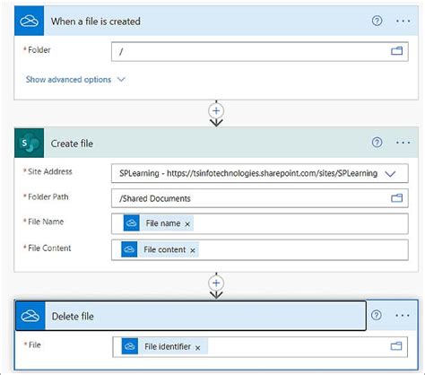Toradh íomhá ar Power Automate Delete File