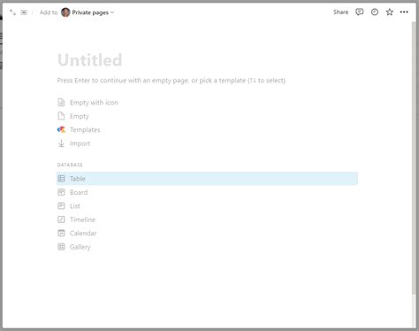 Image result for Table View Database Notion