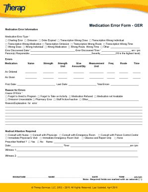Image result for Examples of Filled Medication Error Forms