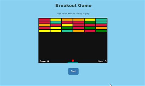 JavaScript 2D Breakout Game に対する画像結果