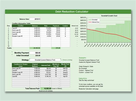 EXCEL of Debt Reduction Calculator.xlsx | WPS Free Templates