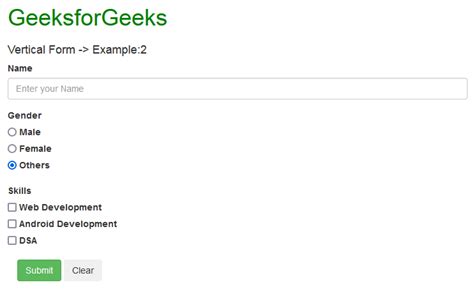 Vertical Form in HTML に対する画像結果