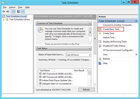Task Scheduler Library に対する画像結果