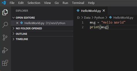 Image result for Print Hello World in Python vs Code Tutorial