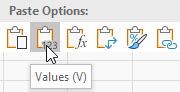 Image result for Excel Paste Values Icon