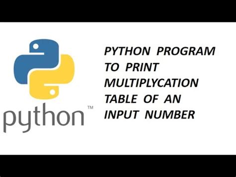 Image result for Python Program to Print Multiplication Table