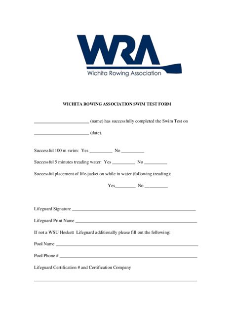 Image result for Swim Test PDF Transparent