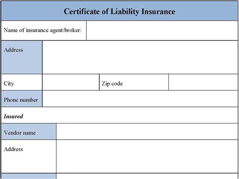 Image result for Business Certificate of Liability Insurance