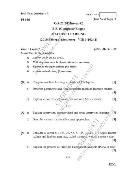 Image result for Machine Learning Exam PDF