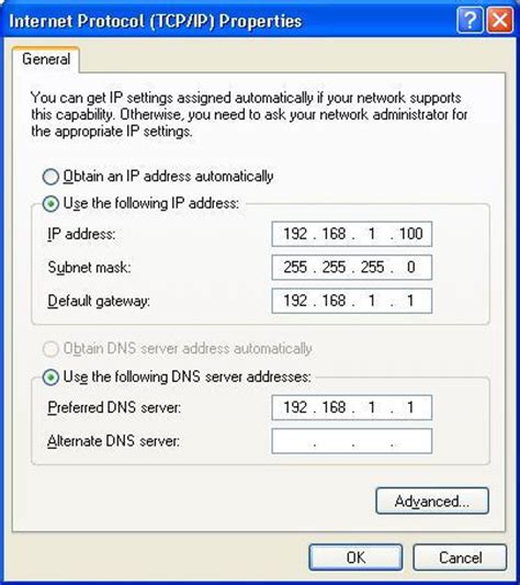 Toradh íomhá ar TCP IP Settings