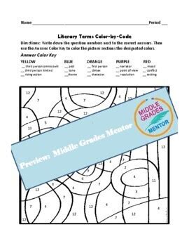 Toradh íomhá ar Color by Code Literary Library Answer Key