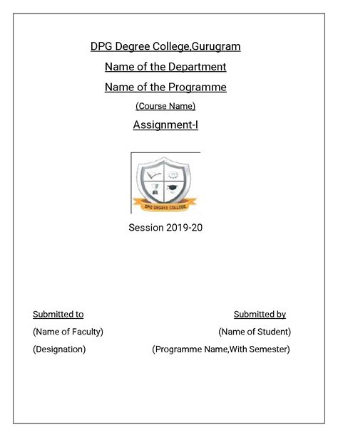 Toradh íomhá ar Assignment Format Example