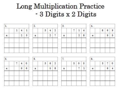 Image result for Long Column Multiplication
