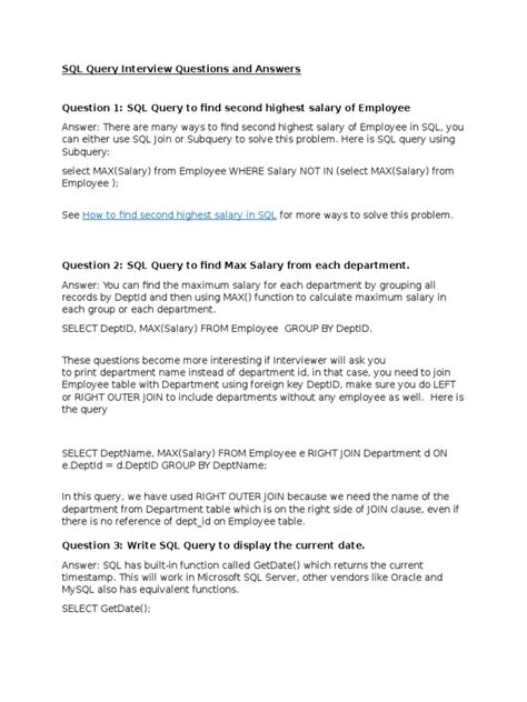 Image result for SQL Interview Questions On Query Writing